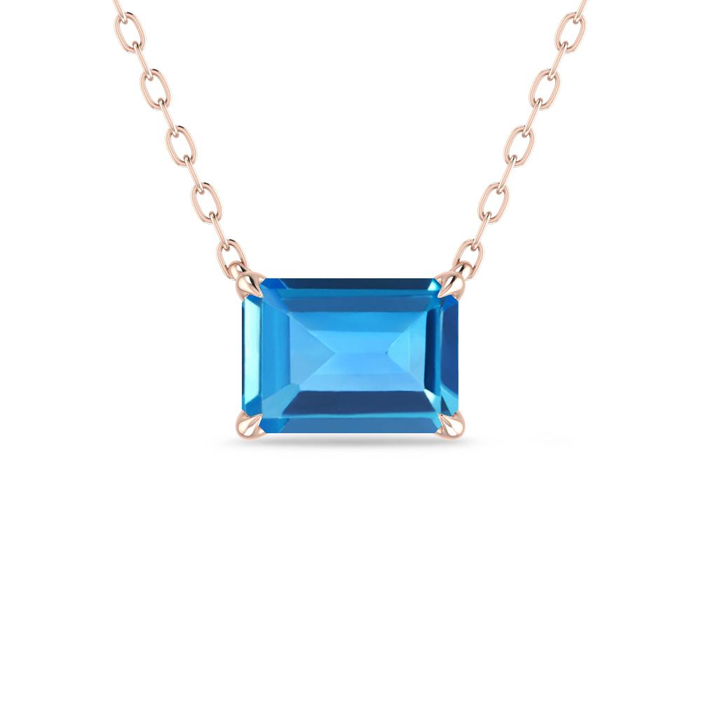 Rose Gold - Blue Topaz