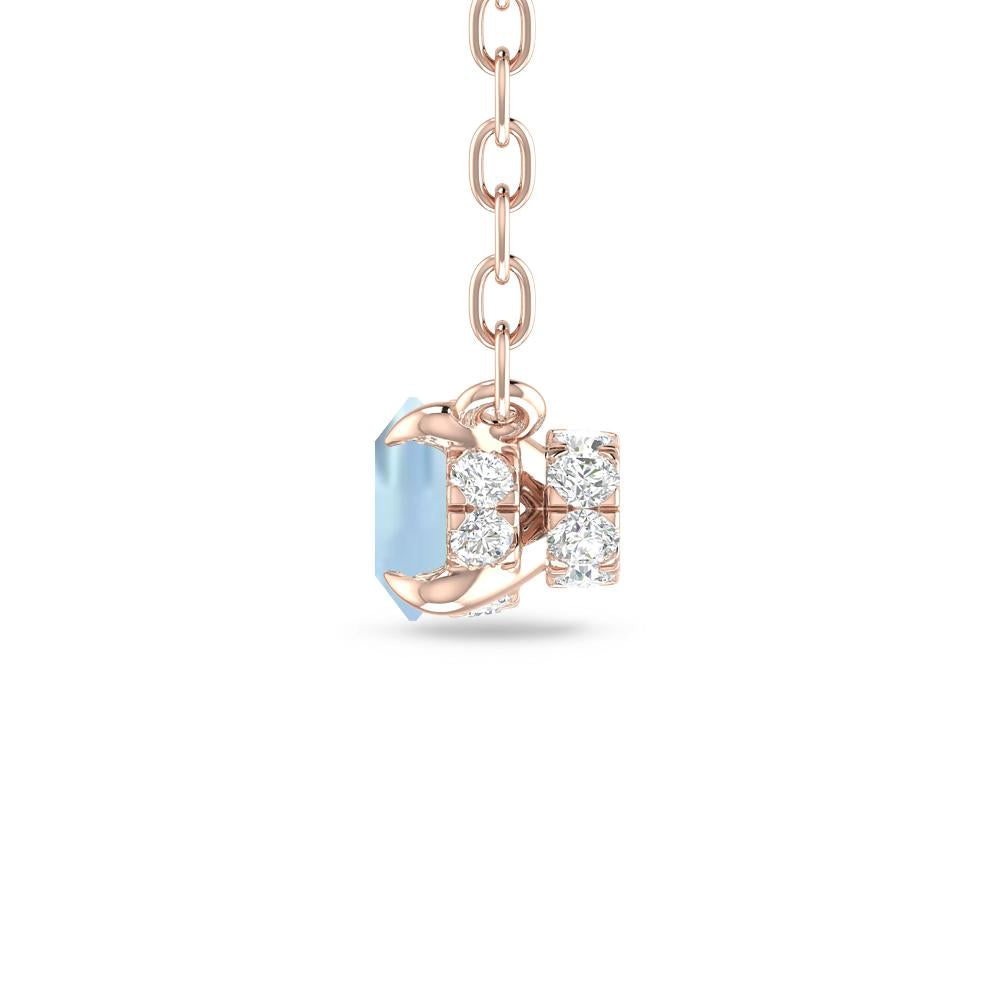 Rose Gold - Aquamarine