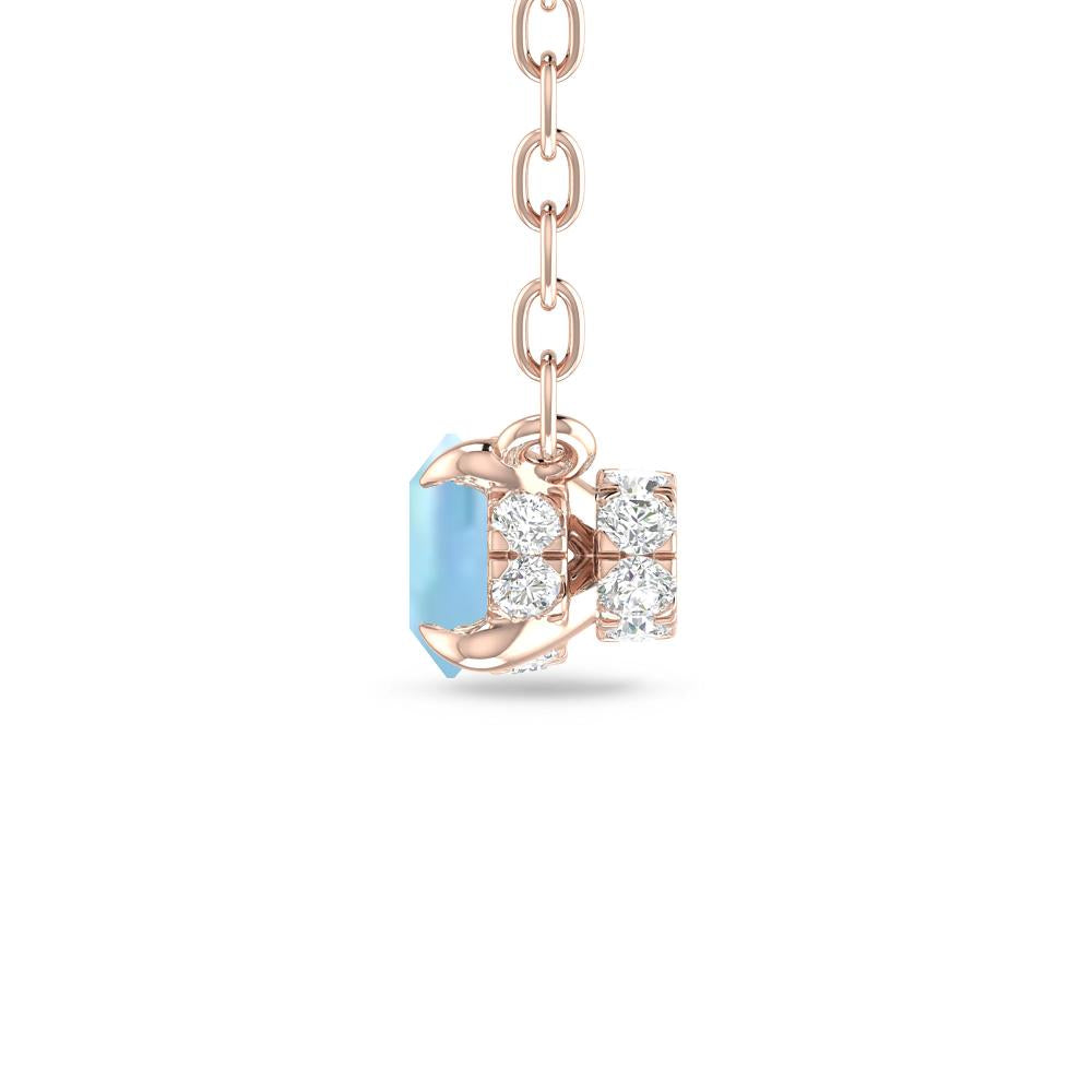 Rose Gold - Aquamarine