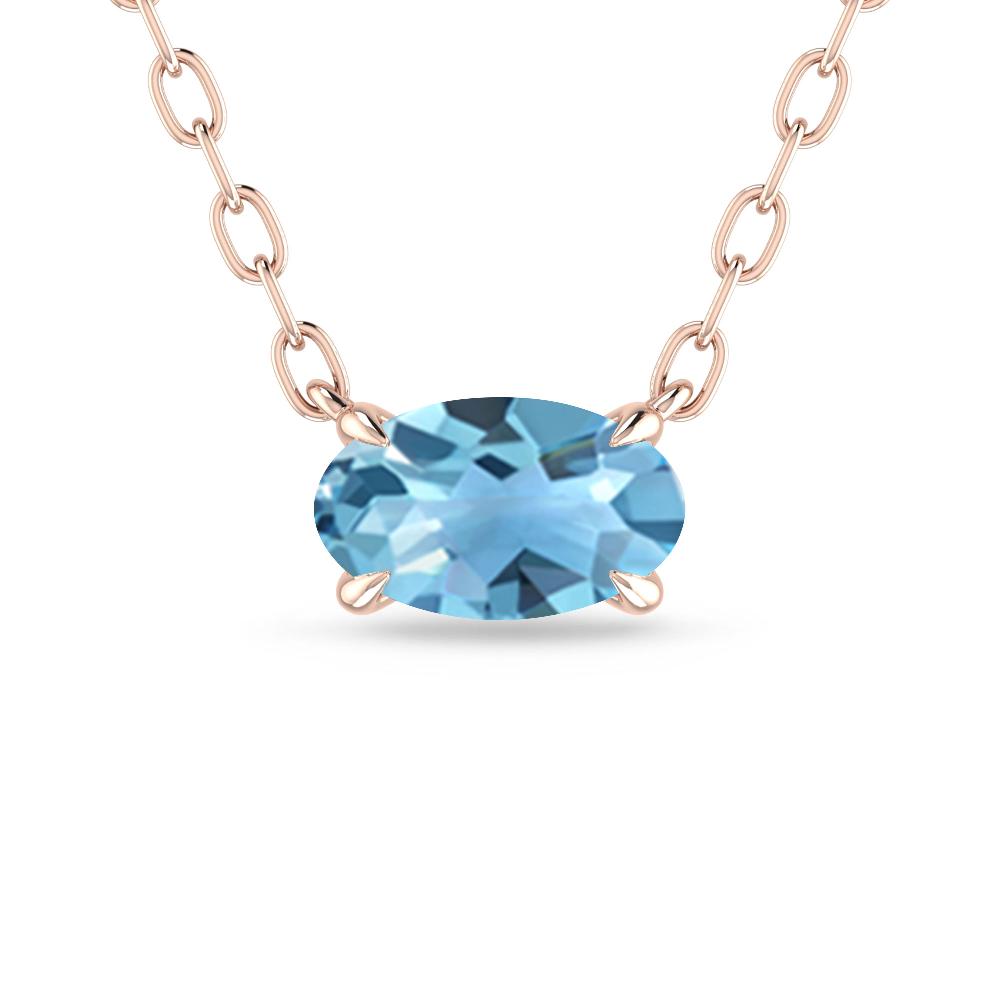 Rose Gold - Blue Topaz