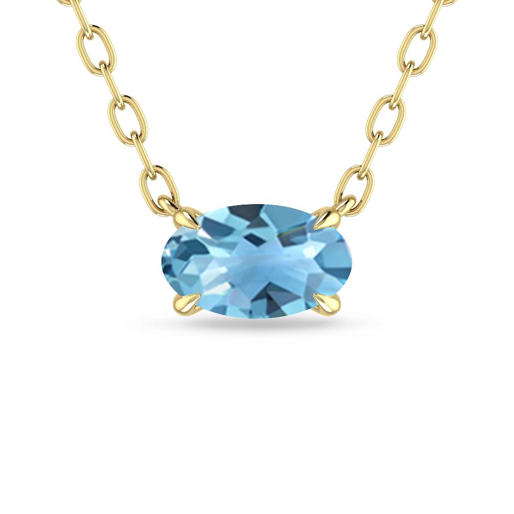 Yellow Gold - Blue Topaz