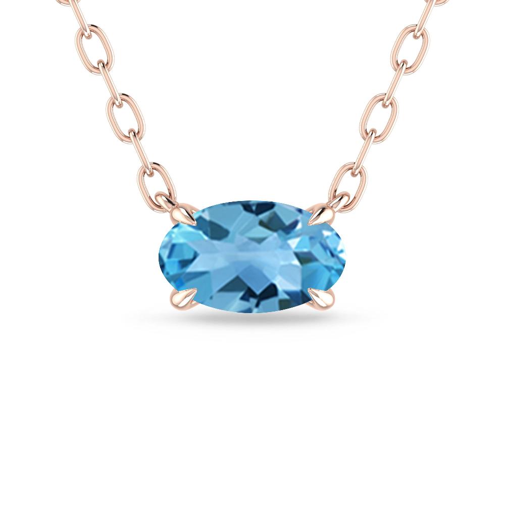 Rose Gold - Blue Topaz