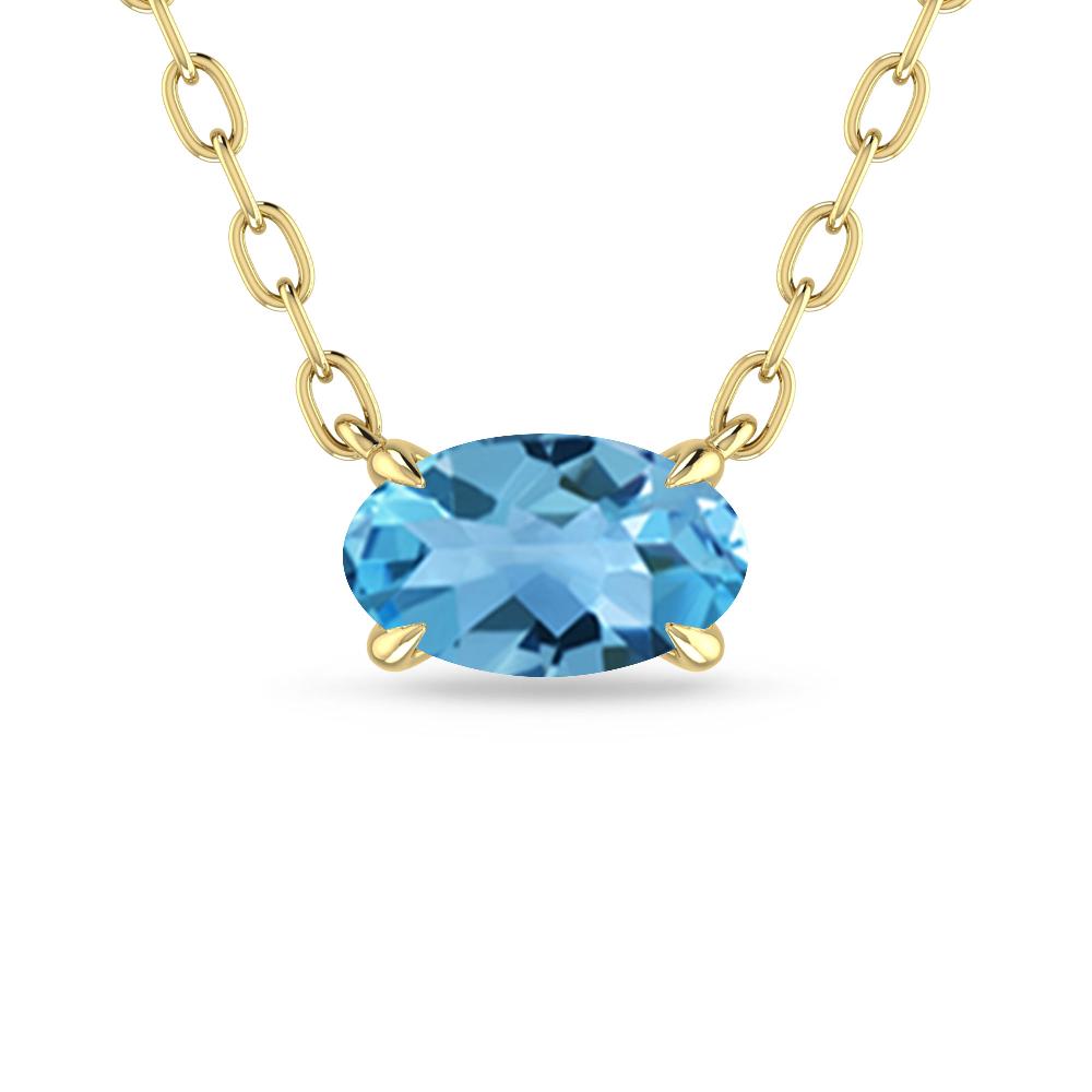 Yellow Gold - Blue Topaz