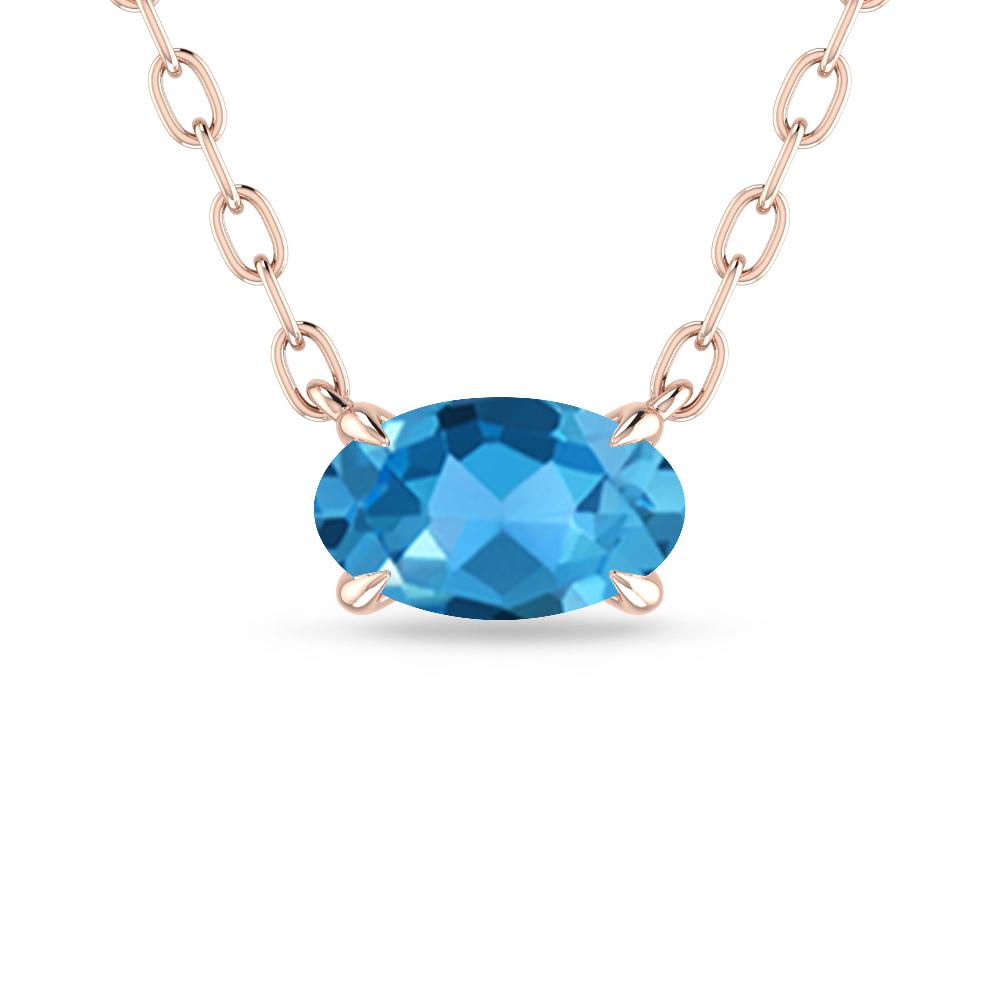 Rose Gold - Blue Topaz