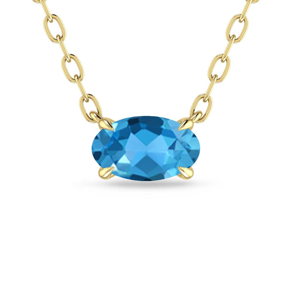 Yellow Gold - Blue Topaz