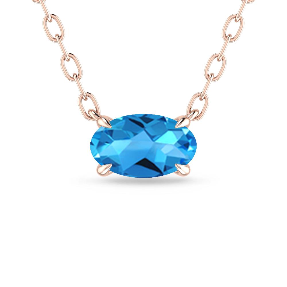 Rose Gold - Blue Topaz