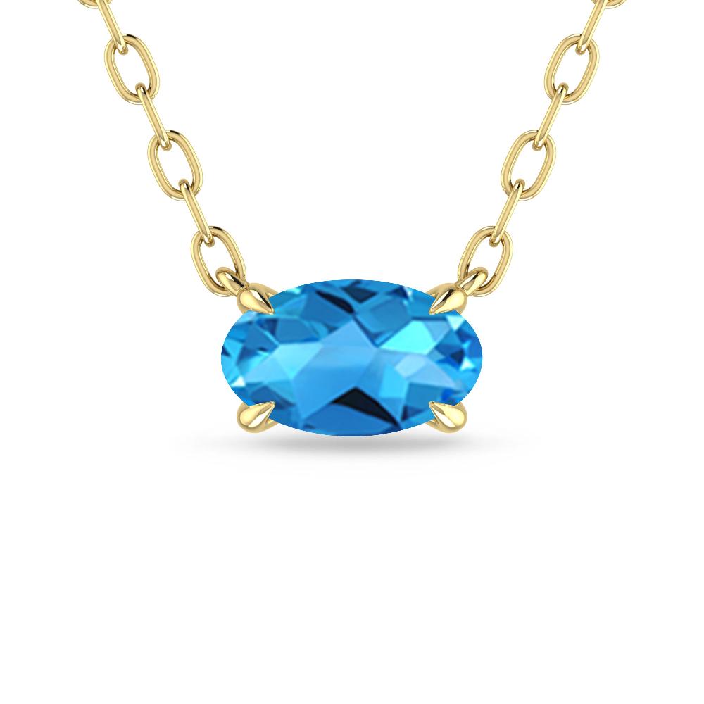 Yellow Gold - Blue Topaz