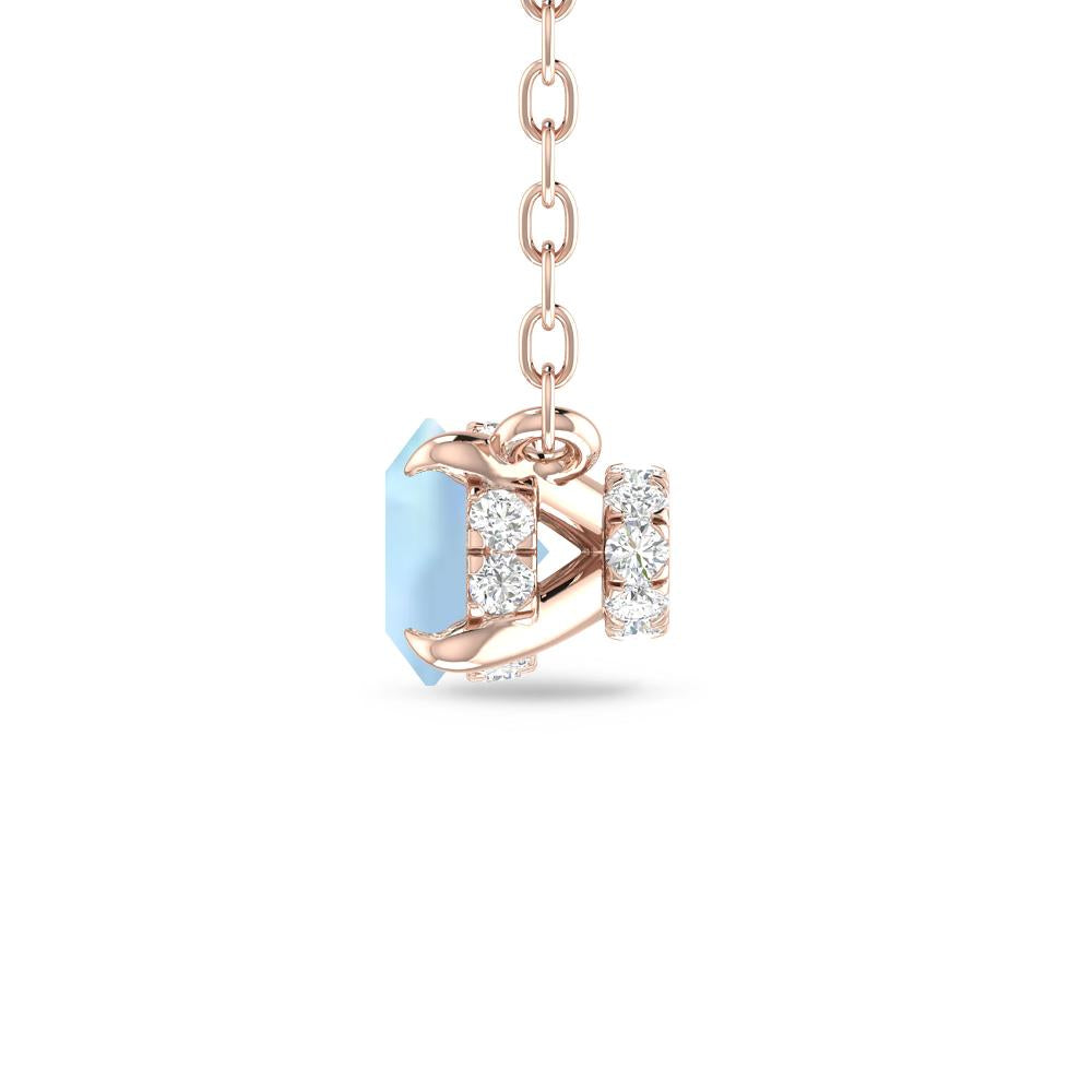 Rose Gold - Aquamarine