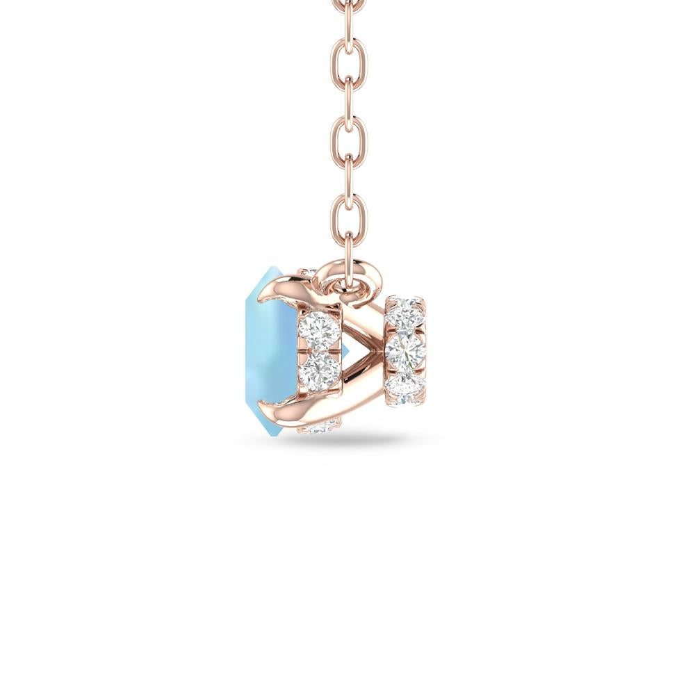 Rose Gold - Aquamarine