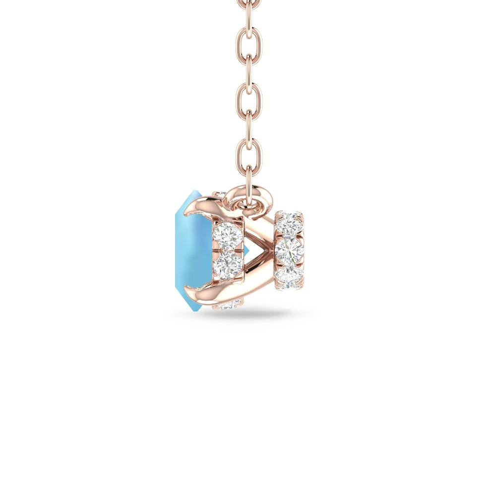 Rose Gold - Aquamarine