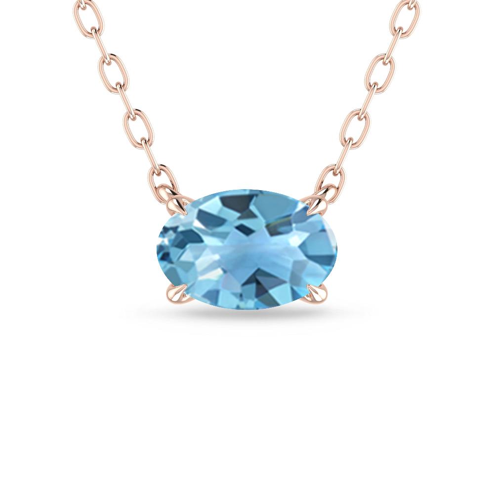 Rose Gold - Blue Topaz