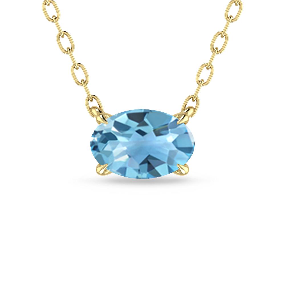 Yellow Gold - Blue Topaz