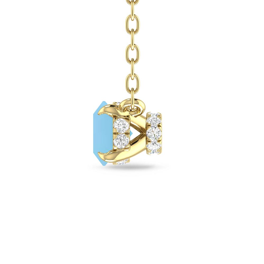 Yellow Gold - Blue Topaz