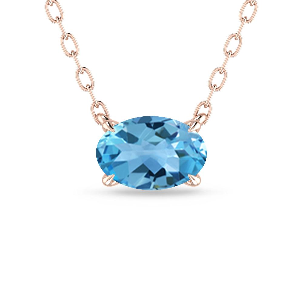 Rose Gold - Blue Topaz