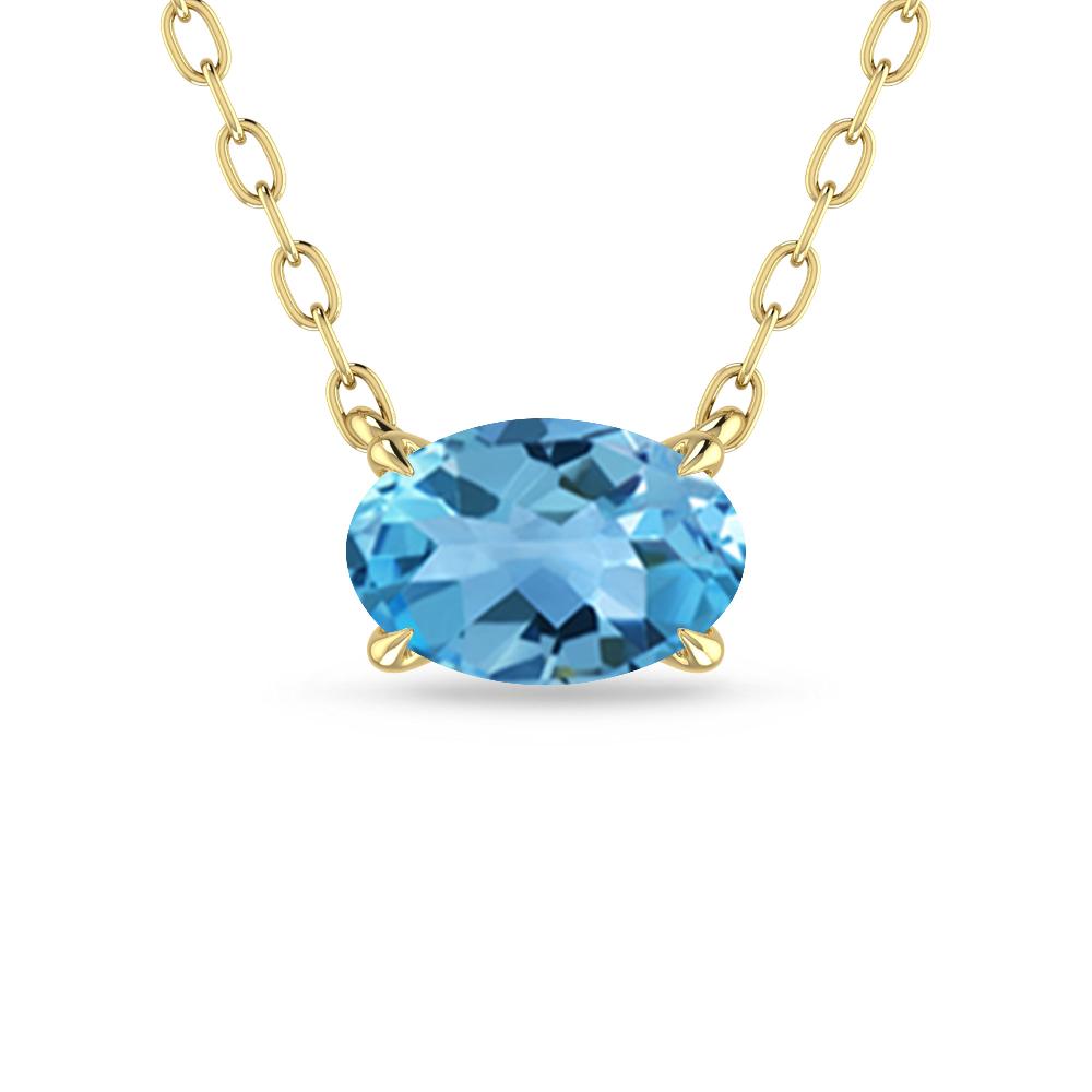 Yellow Gold - Blue Topaz