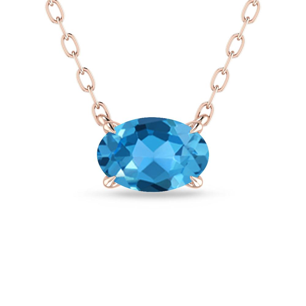 Rose Gold - Blue Topaz