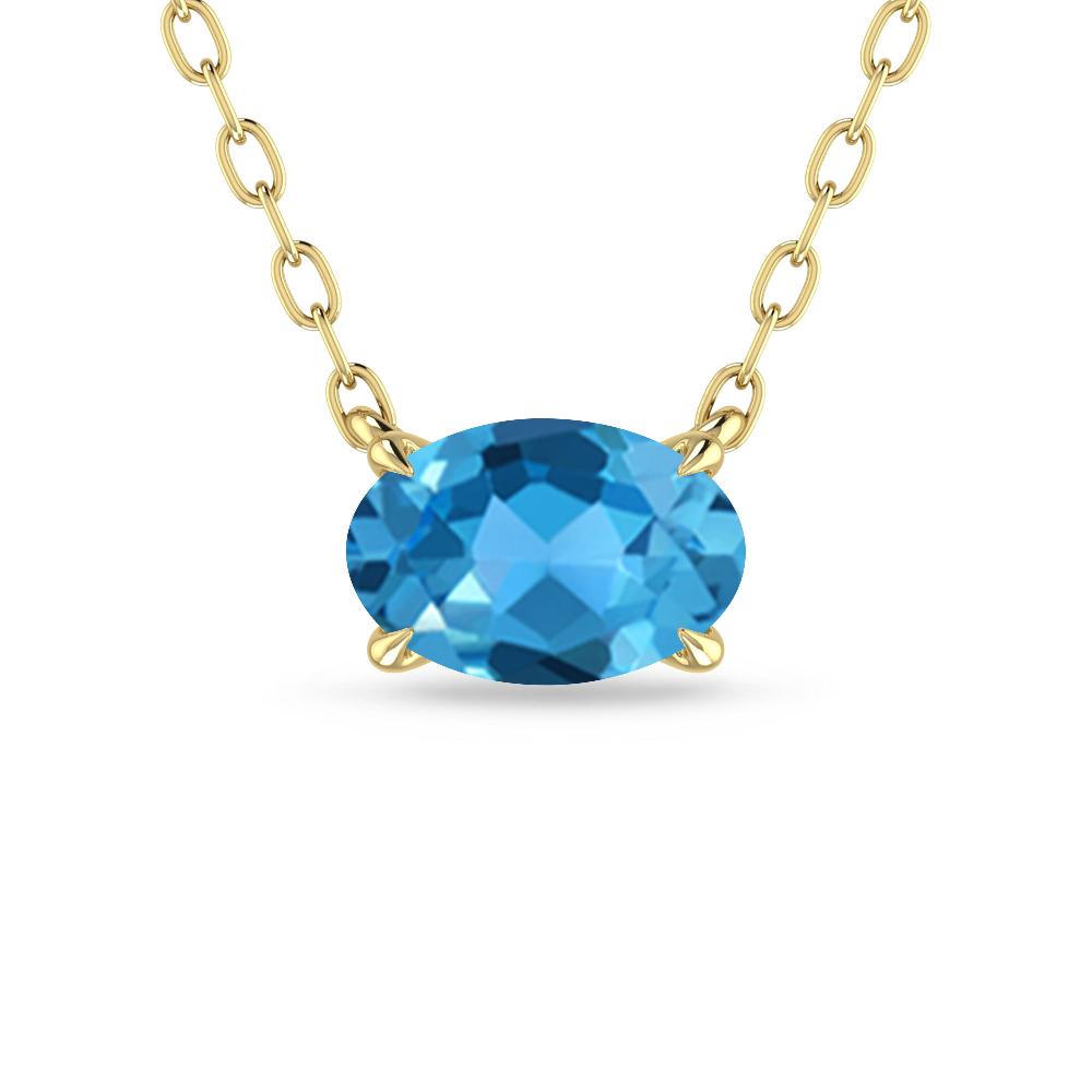 Yellow Gold - Blue Topaz