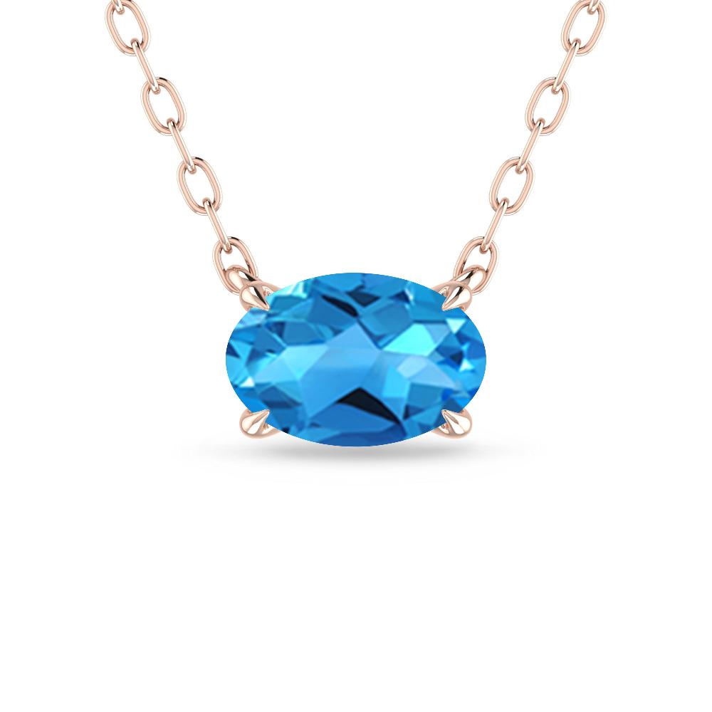 Rose Gold - Blue Topaz