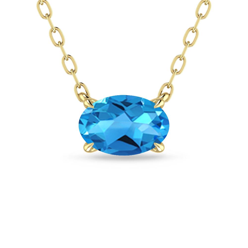 Yellow Gold - Blue Topaz