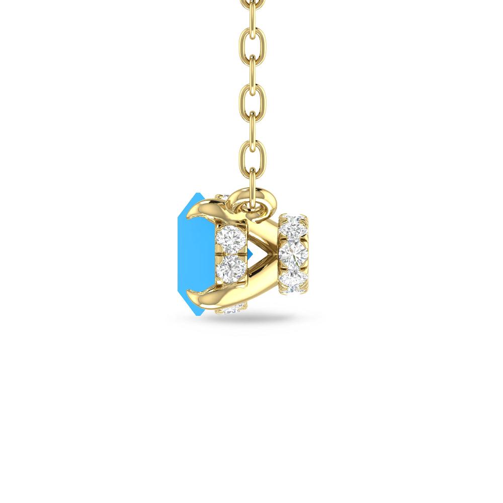 Yellow Gold - Blue Topaz