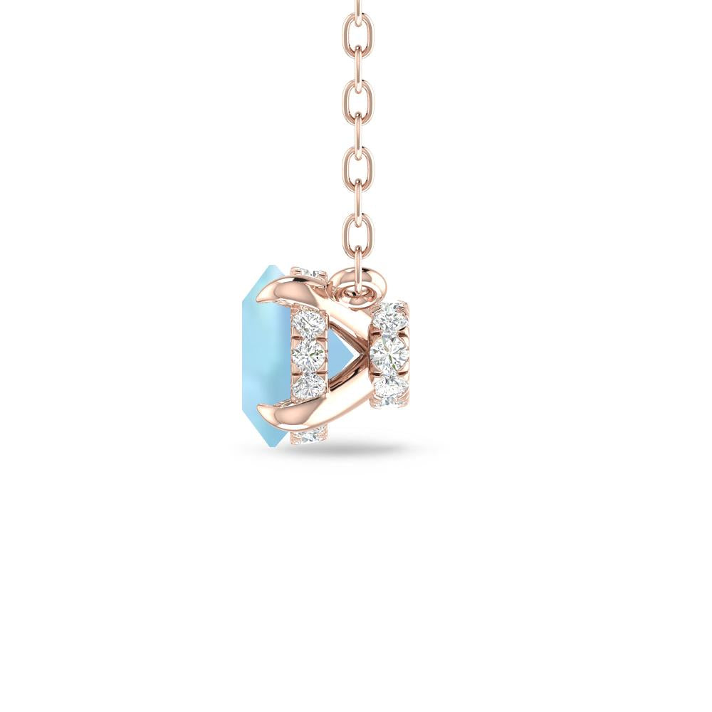 Rose Gold - Aquamarine