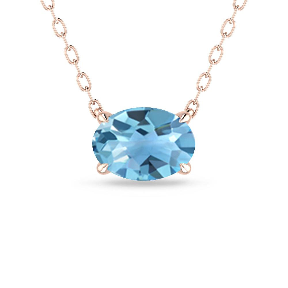 Rose Gold - Blue Topaz