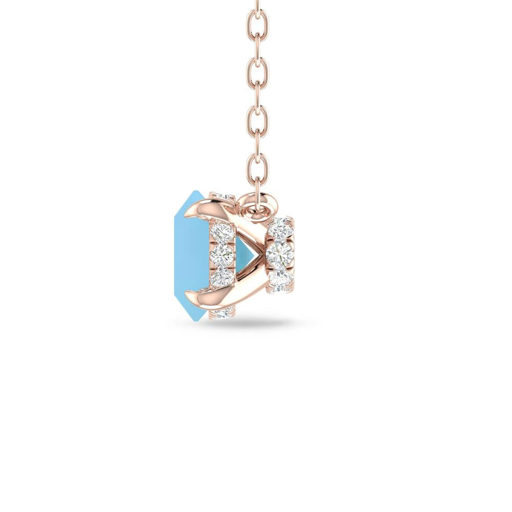 Rose Gold - Blue Topaz