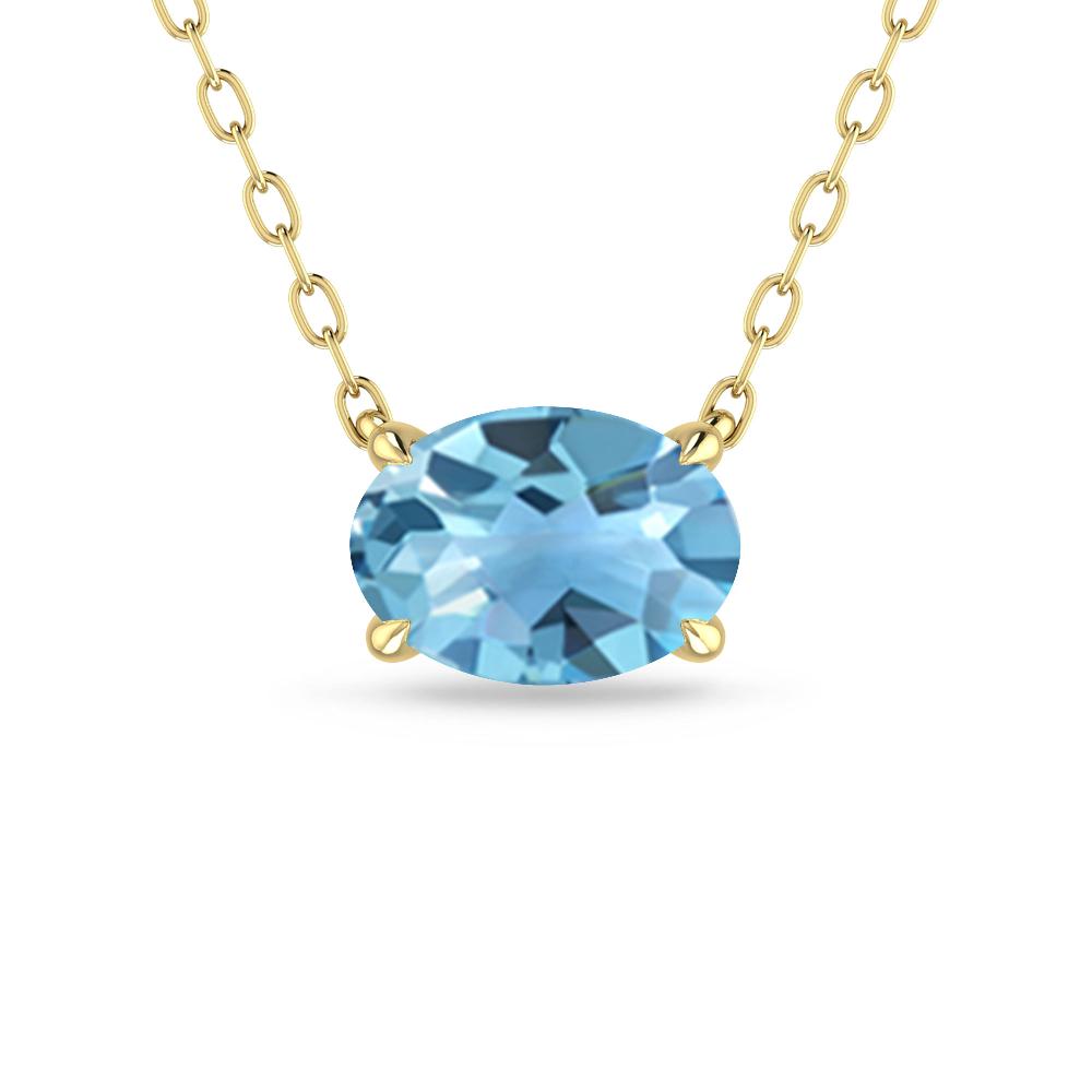 Yellow Gold - Blue Topaz