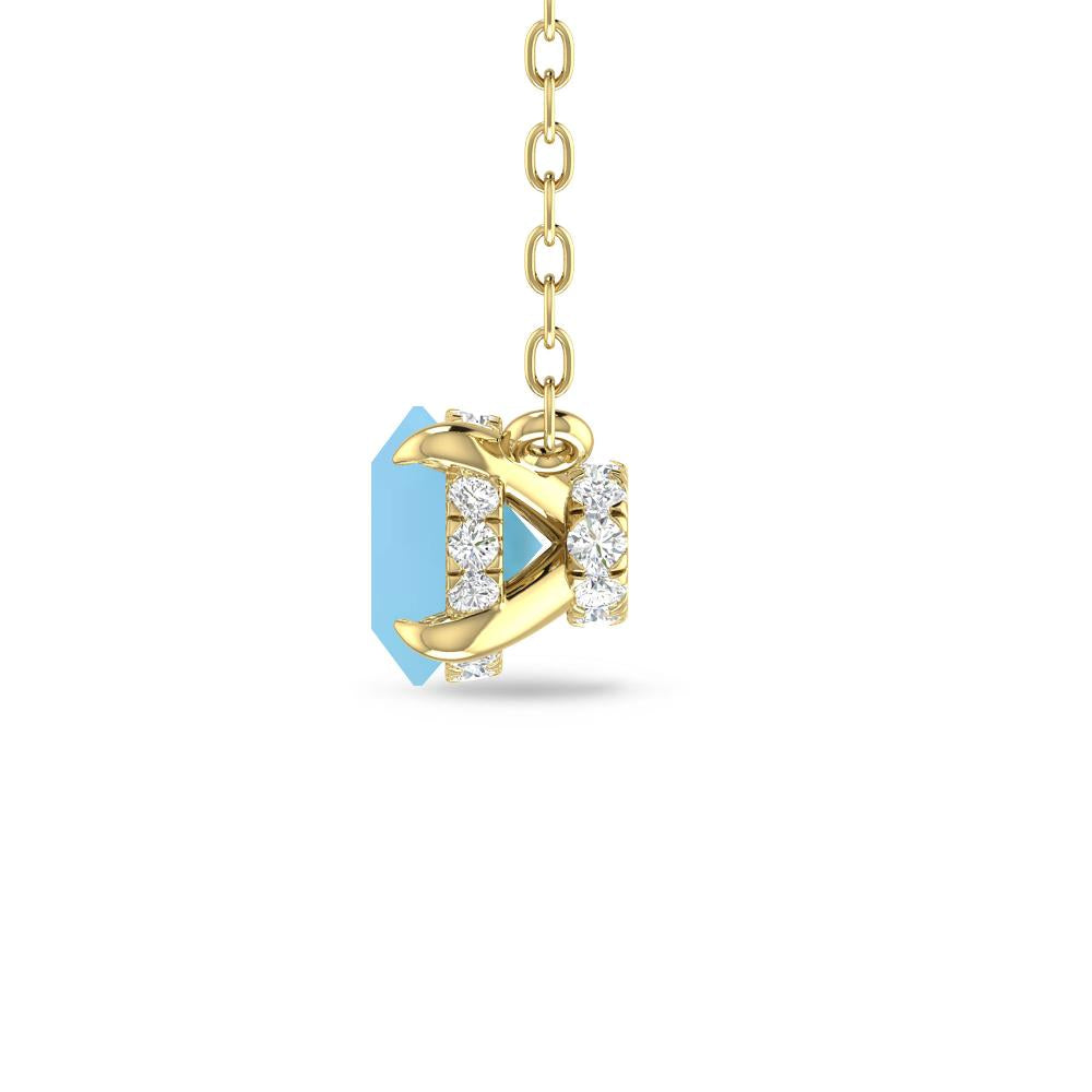 Yellow Gold - Blue Topaz