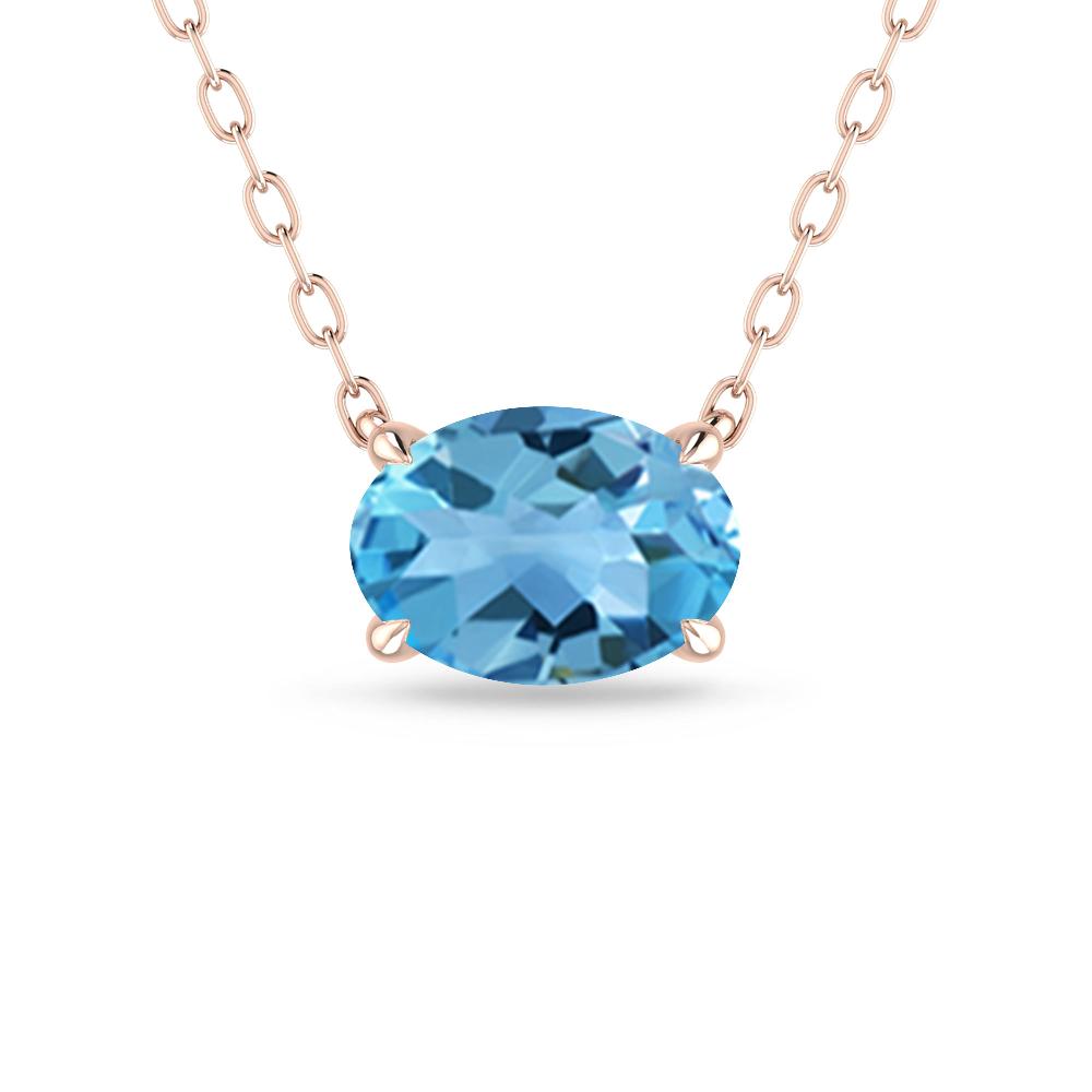 Rose Gold - Blue Topaz