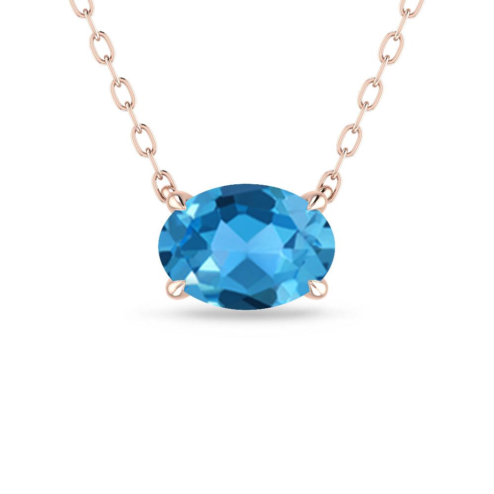 Rose Gold - Blue Topaz