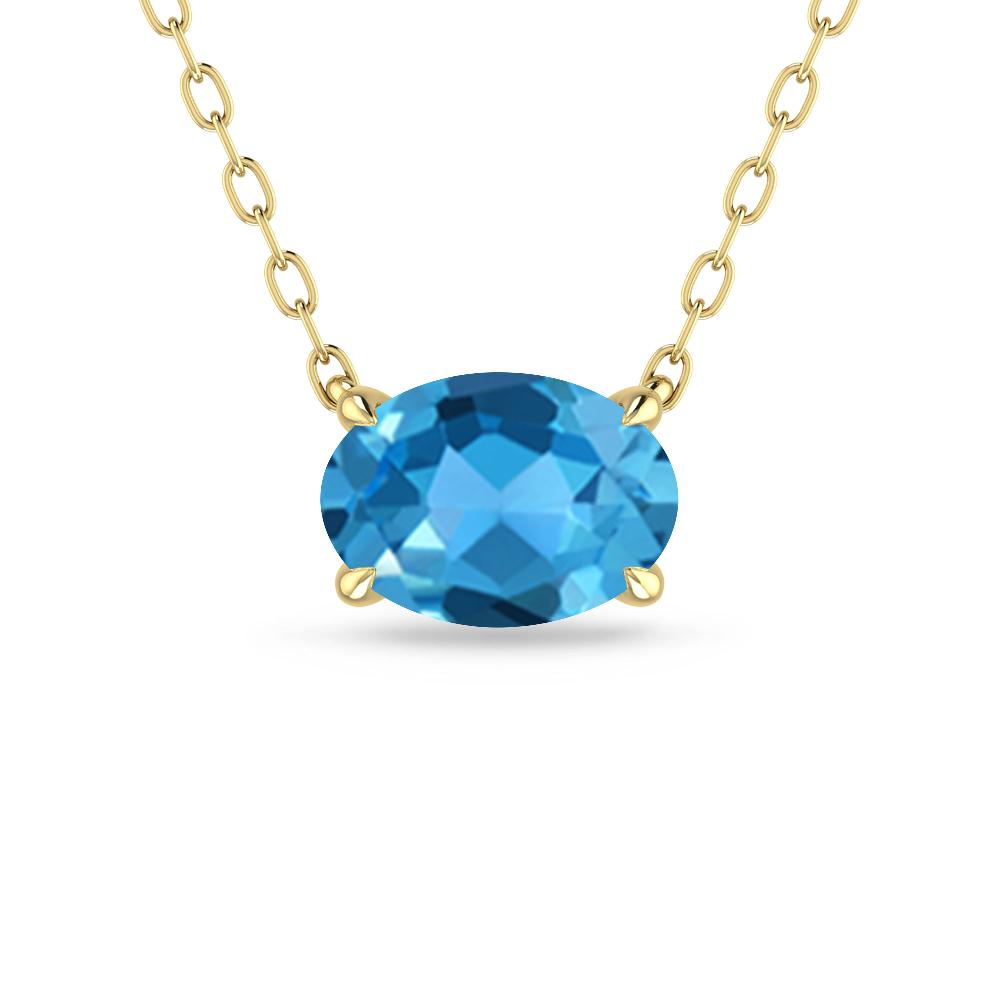 Yellow Gold - Blue Topaz