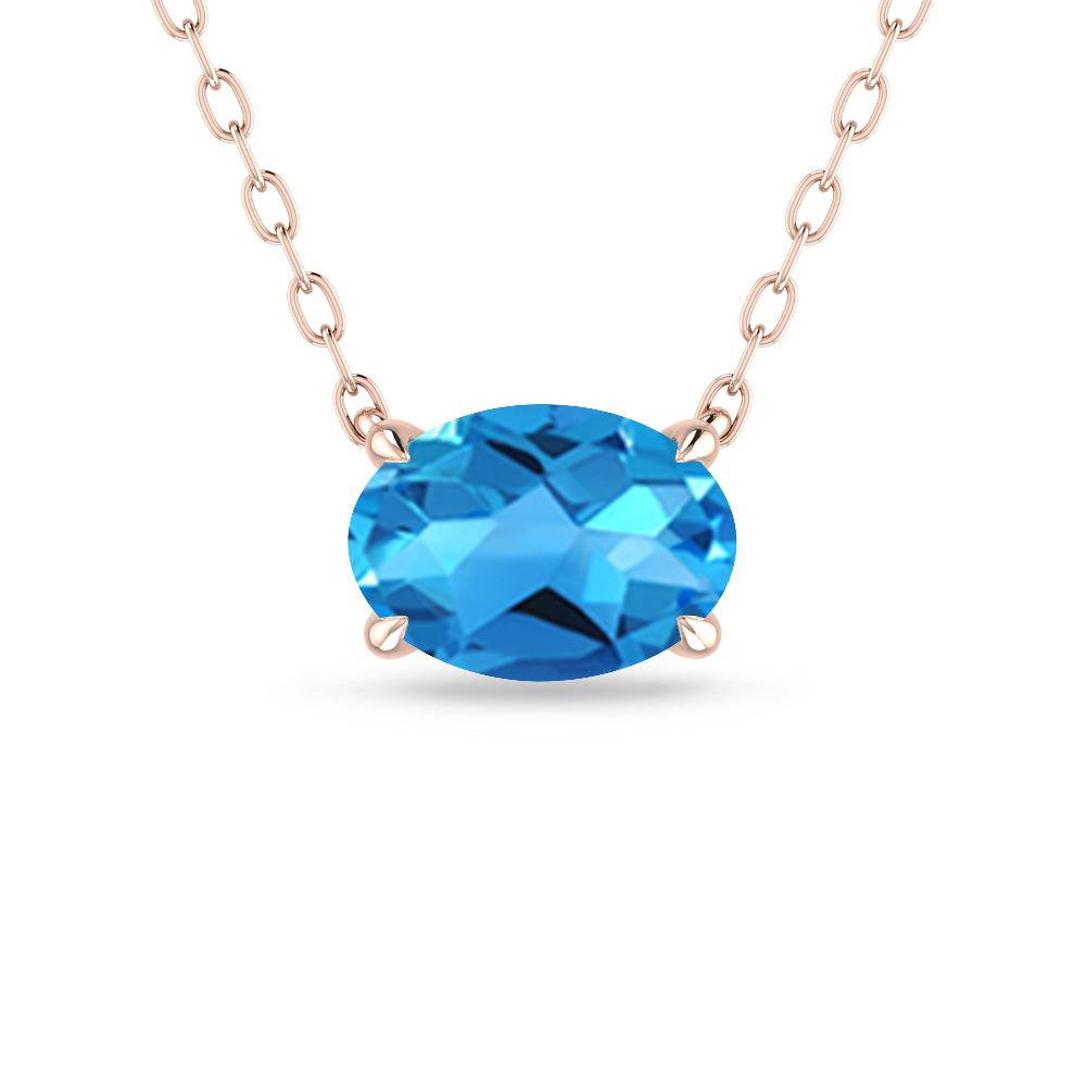 Rose Gold - Blue Topaz