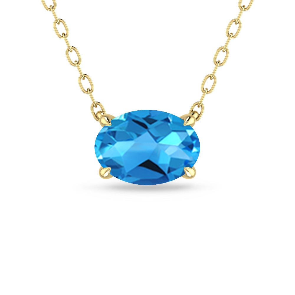 Yellow Gold - Blue Topaz