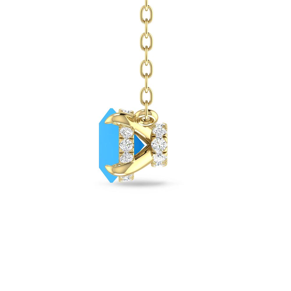 Yellow Gold - Blue Topaz