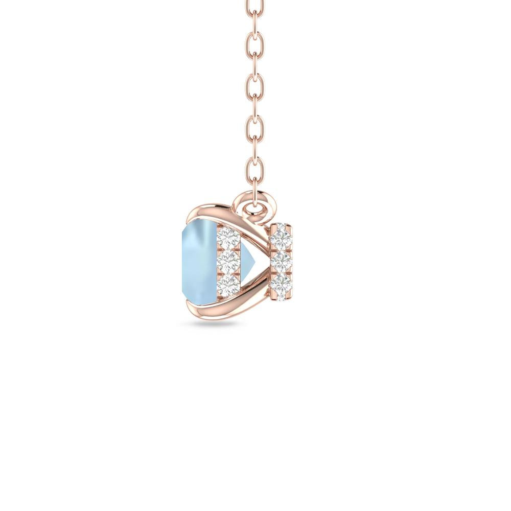 Rose Gold - Aquamarine