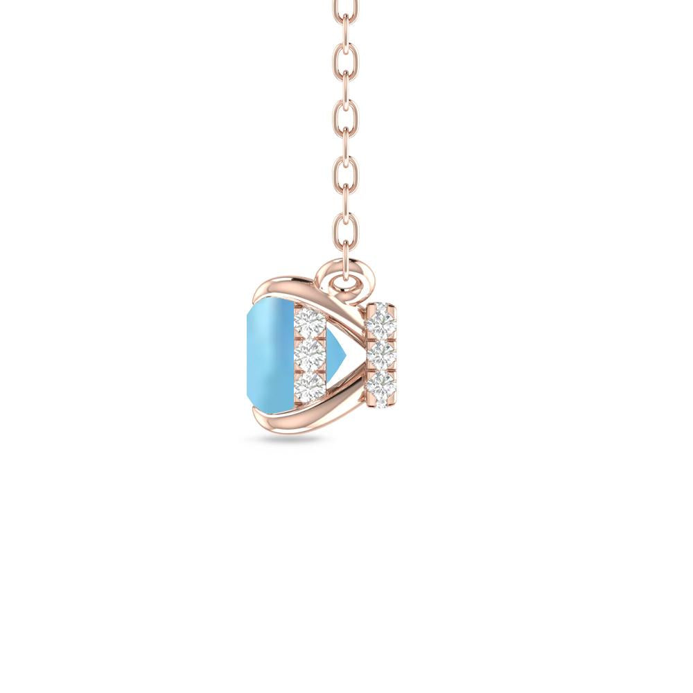 Rose Gold - Aquamarine