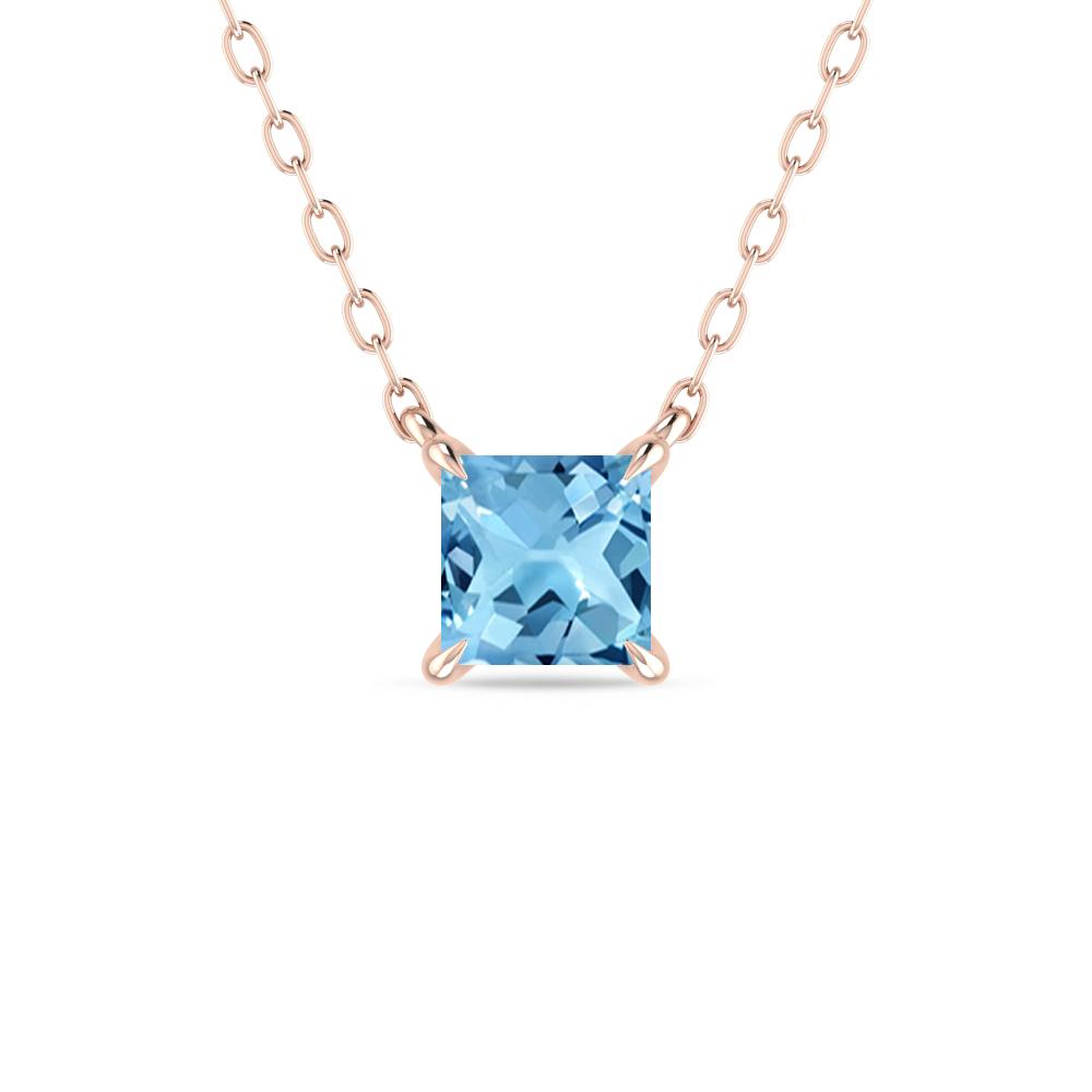 Rose Gold - Blue Topaz