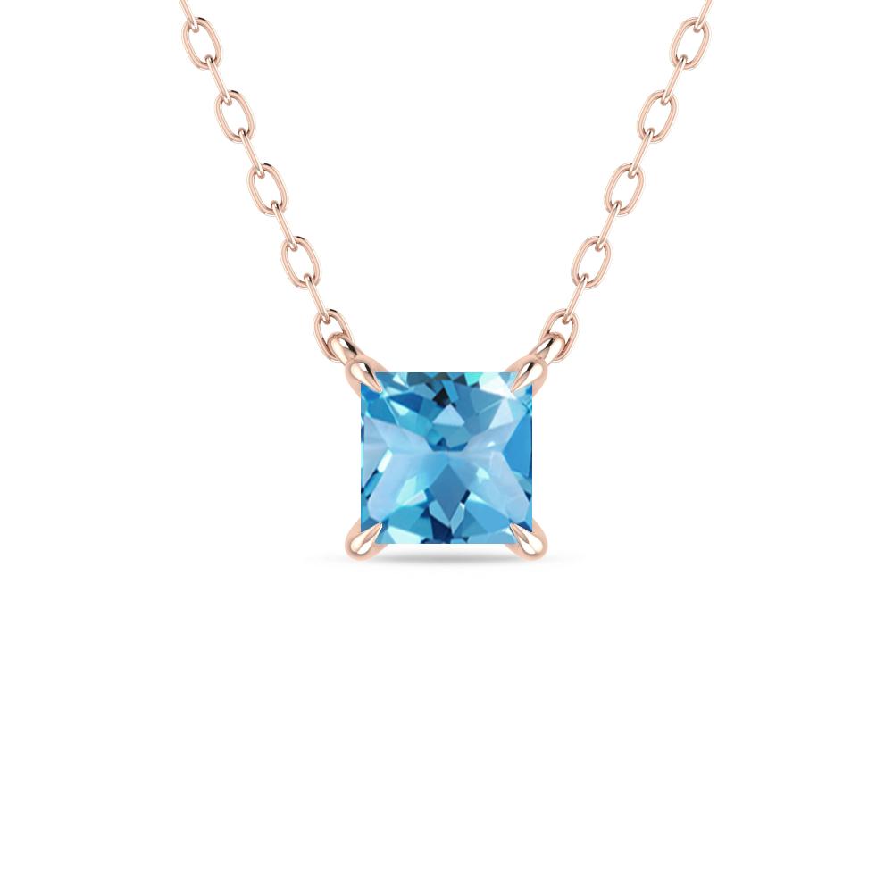 Rose Gold - Blue Topaz