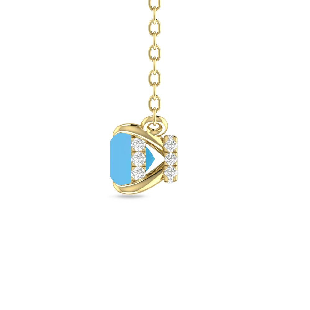 Yellow Gold - Blue Topaz