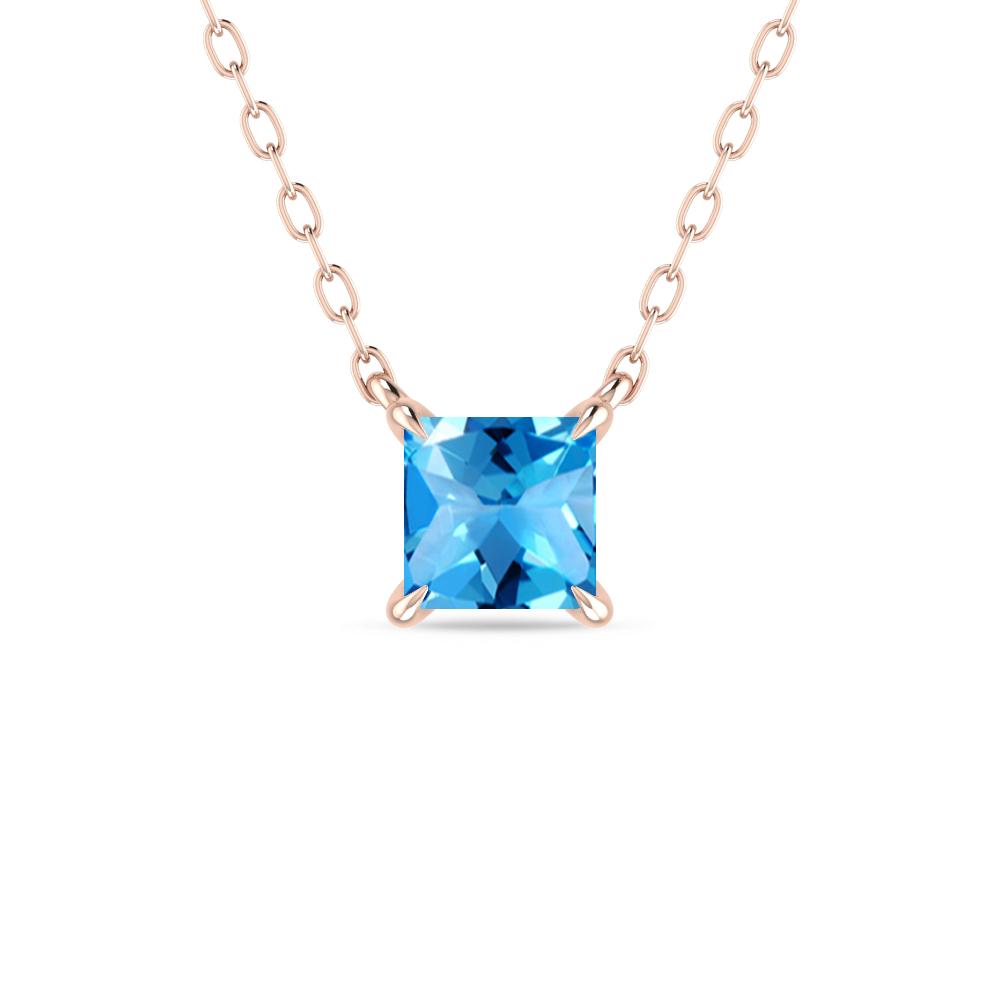 Rose Gold - Blue Topaz