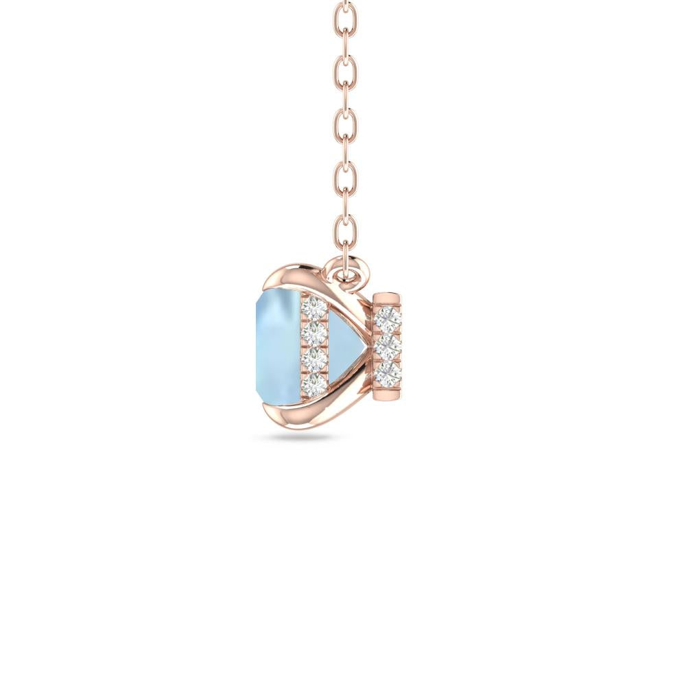 Rose Gold - Aquamarine