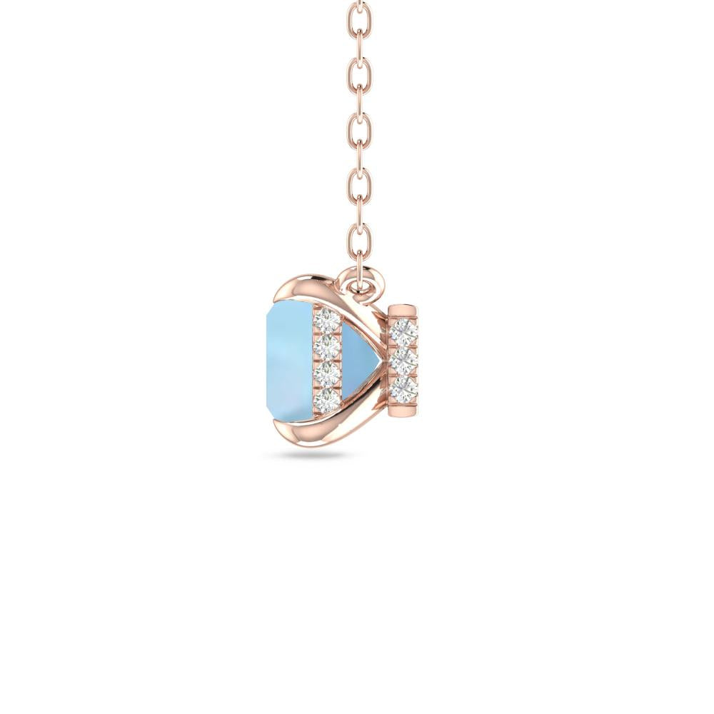 Rose Gold - Aquamarine