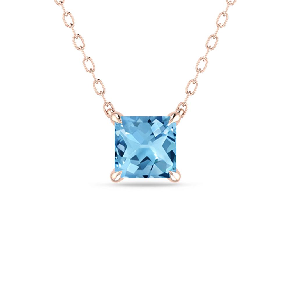 Rose Gold - Blue Topaz