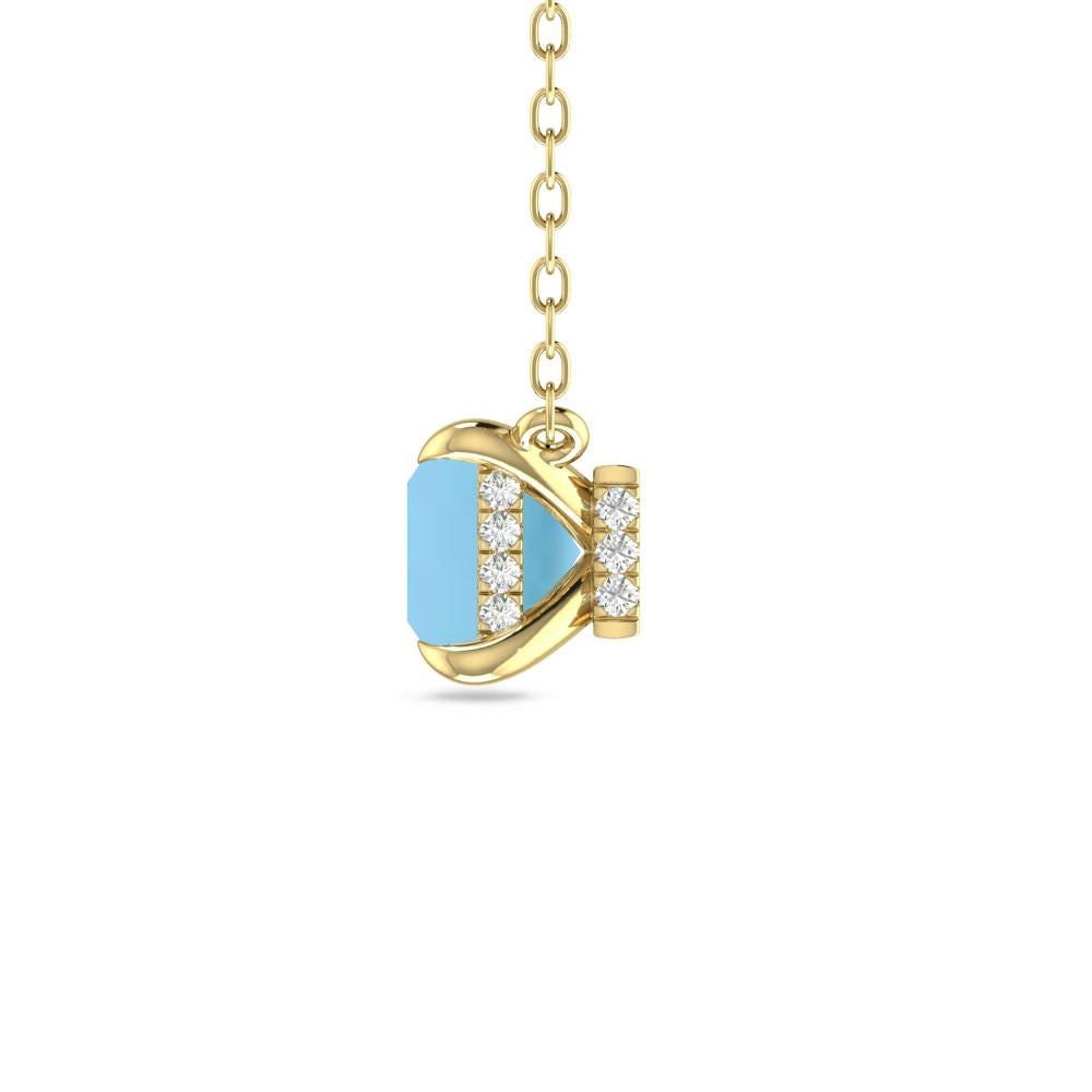 Yellow Gold - Blue Topaz