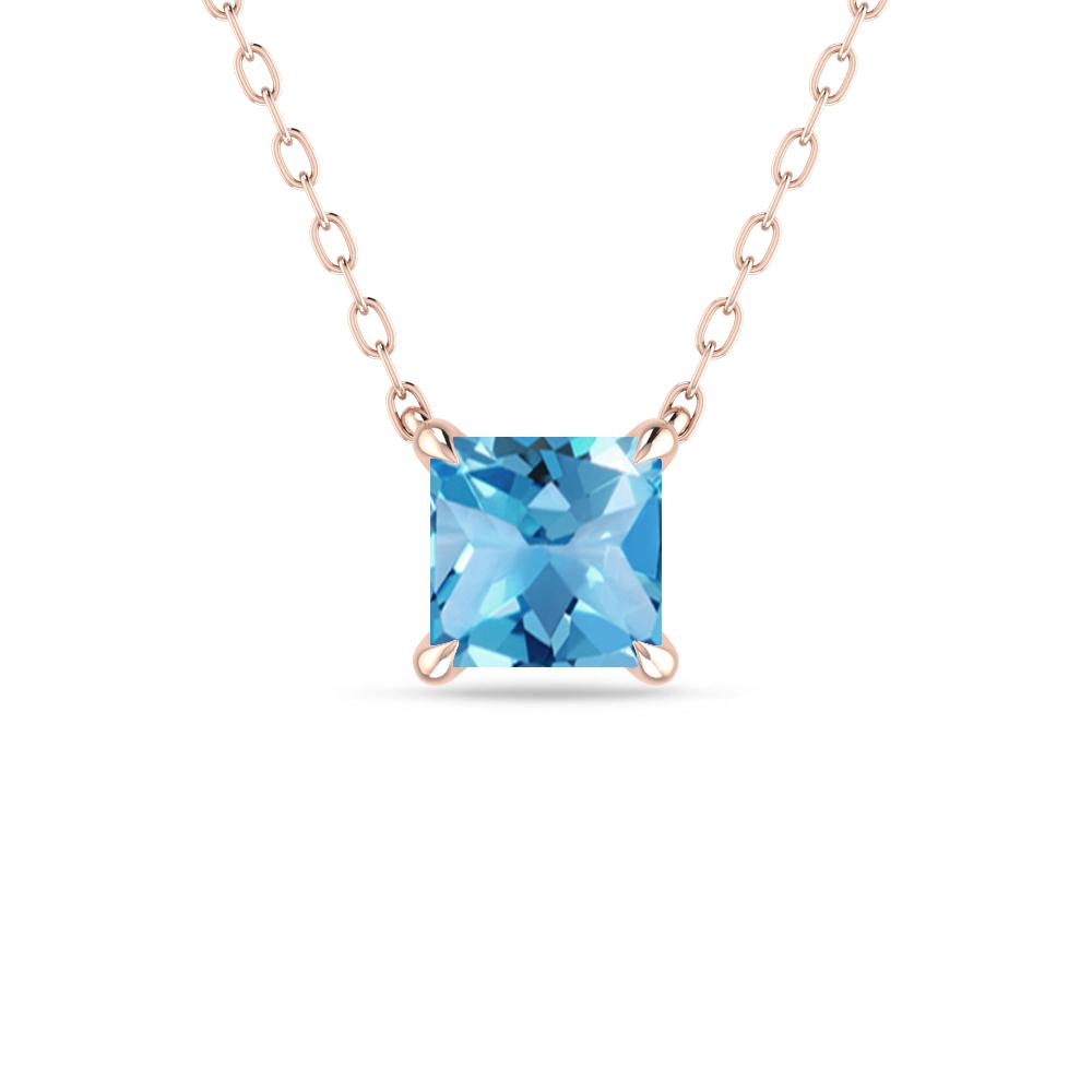 Rose Gold - Blue Topaz