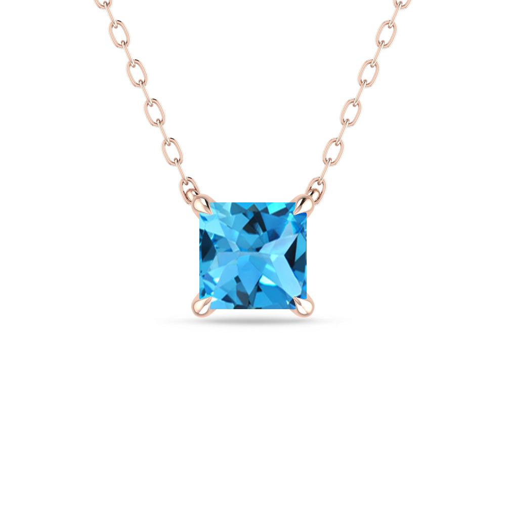 Rose Gold - Blue Topaz