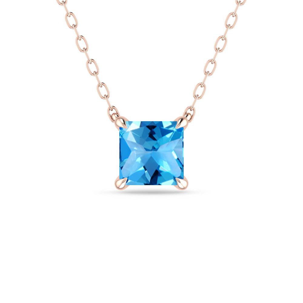 Rose Gold - Blue Topaz