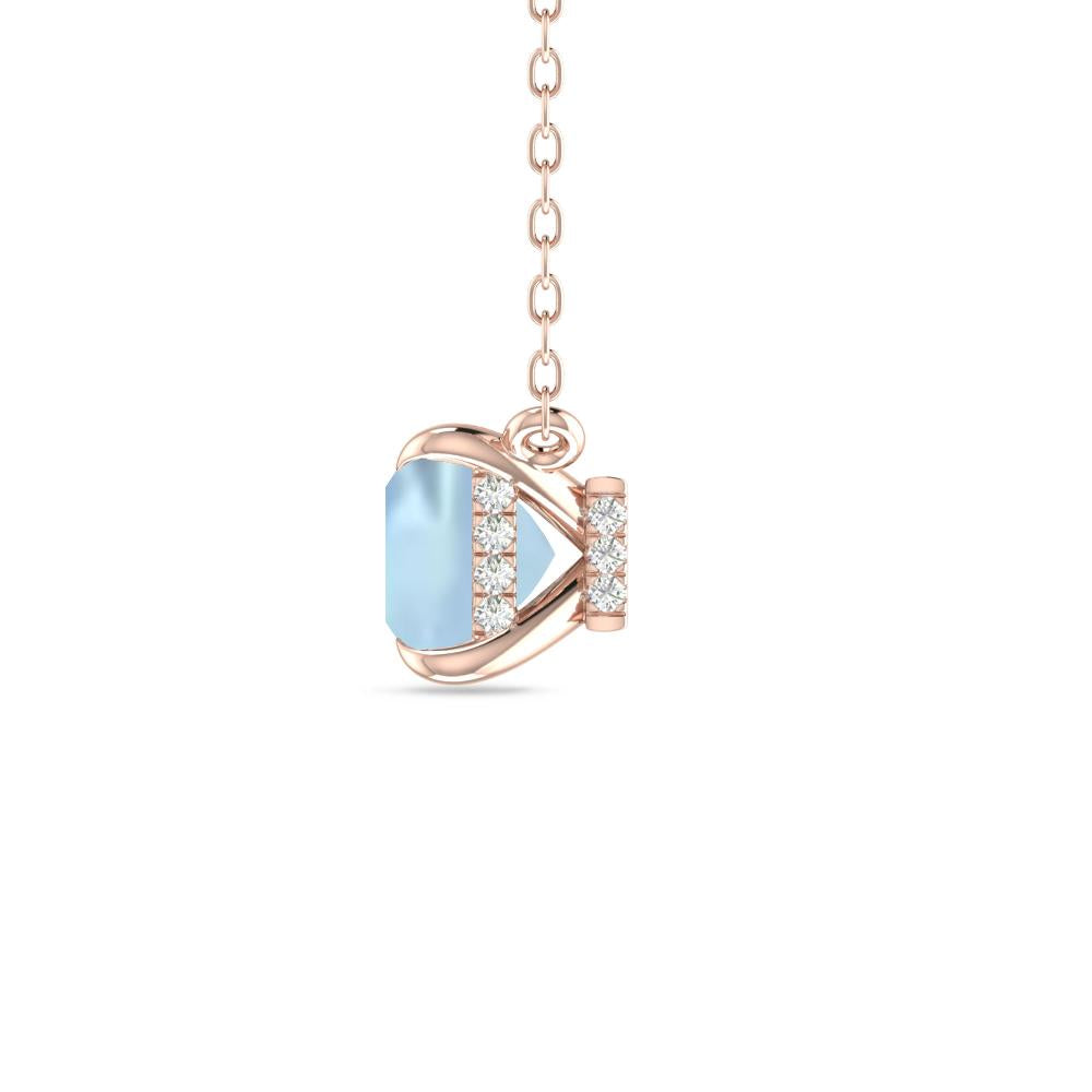 Rose Gold - Aquamarine