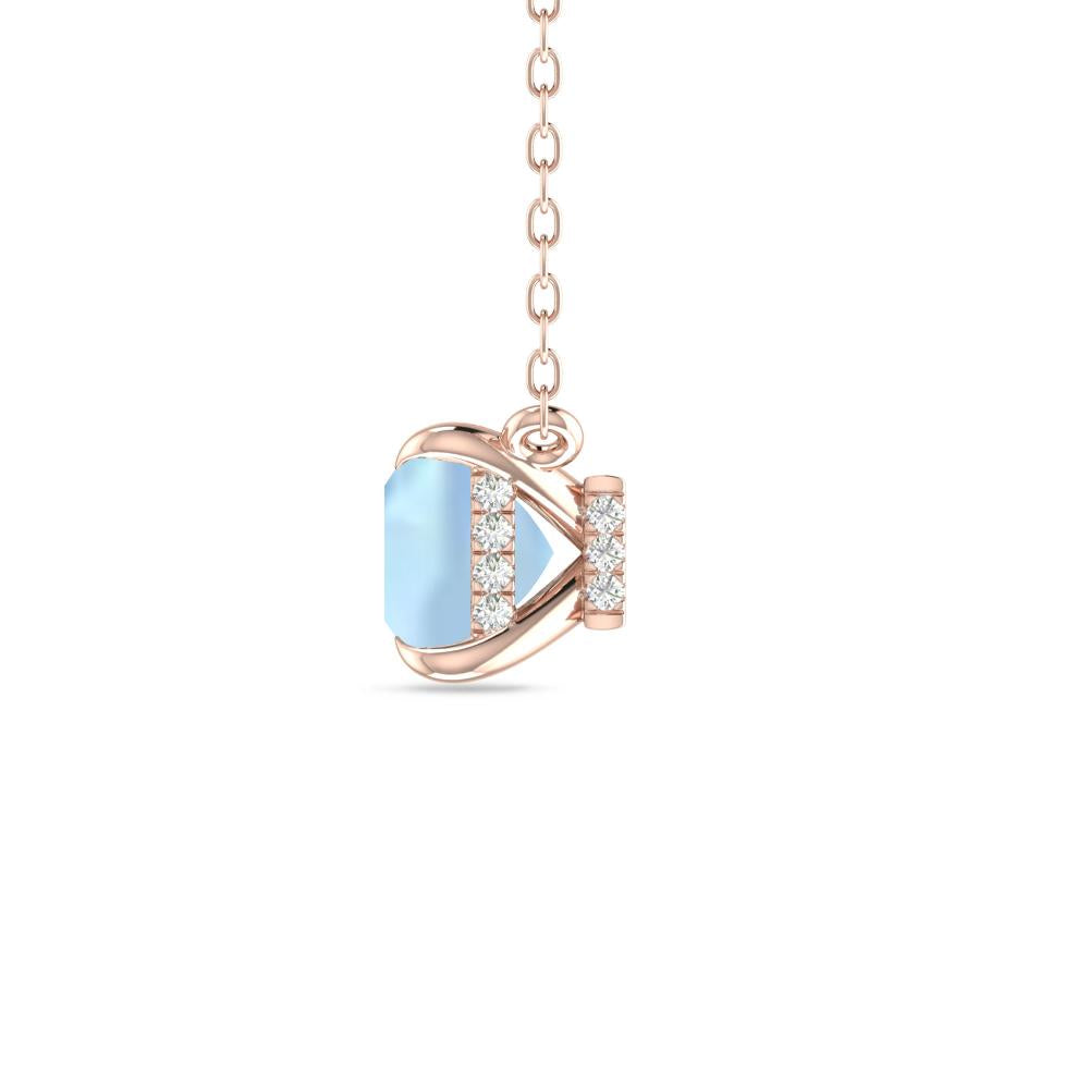 Rose Gold - Aquamarine